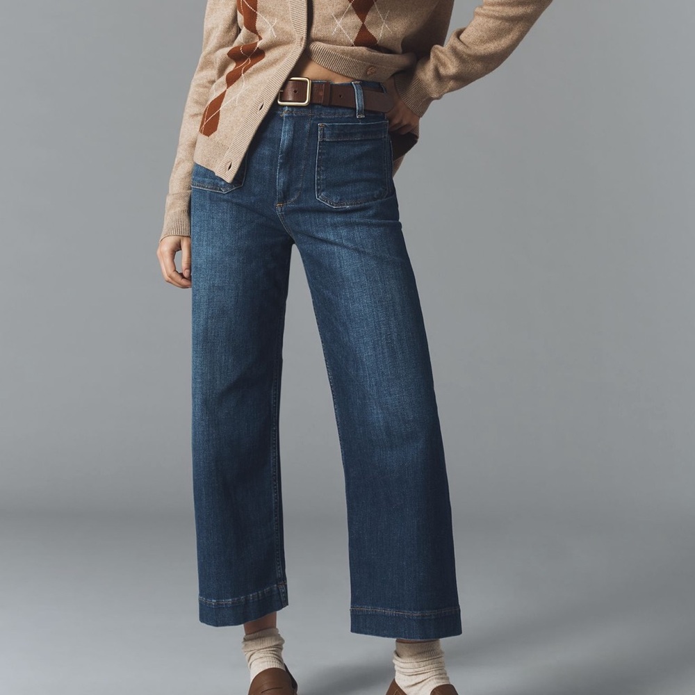 Anthropologie Maeve The Colette Cropped Wide Leg Jeans